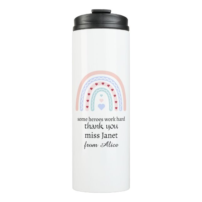 Christmas Teacher Thank You personalized Hero Gift Thermal Tumbler (Front)