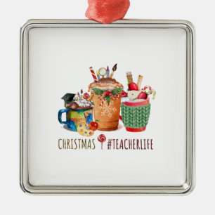 Christmas Teacherlife Metal Ornament