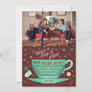 Christmas Teacup Holiday Cheer Personalized Photo Card