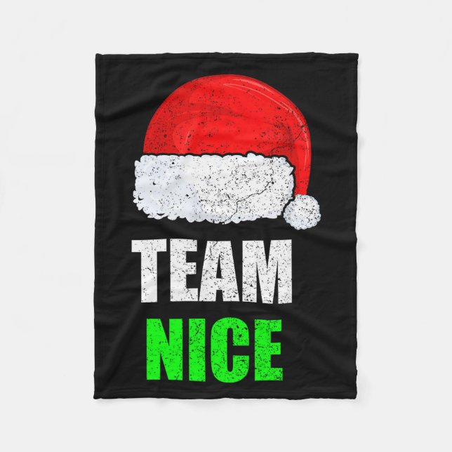 Christmas Team Nice Shirt, Matching Family Pajama, Fleece Blanket (Front)