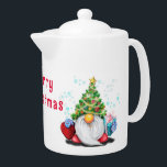 Christmas Teapot Gnome with Gifts<br><div class="desc">Cute Gnome with Christmas Tree Hat and Gift - Fun Cartoon Drawing - Choose / Add Your Unique Text / Name / Colour - Make Your Special Gift - Resize and move or remove and add elements / text with customization tool ! Drawing and Design by MIGNED. Please see my...</div>