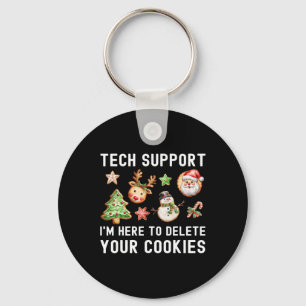 Christmas Tech-support Here To Delete Cookies Xmas Keychain