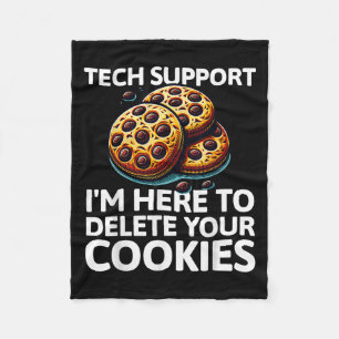 Christmas Tech Suprt Here To Delete Cookies Xmas C Fleece Blanket