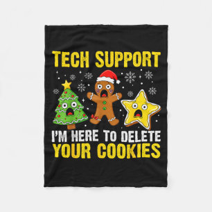 Christmas Tech Suprt Here To Delete Cookies Xmas M Fleece Blanket