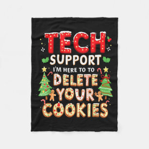 Christmas Tech Suprt Here To Delete Cookies Xmas M Fleece Blanket