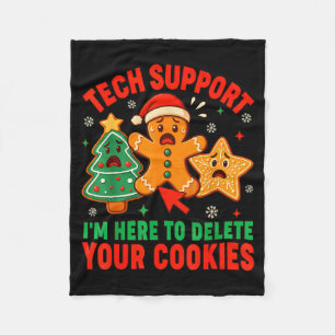 Christmas Tech Suprt Here To Delete Cookies Xmas M Fleece Blanket
