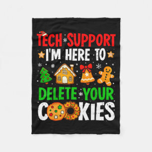 Christmas Tech Suprt Here To Delete Cookies Xmas M Fleece Blanket