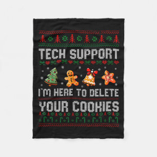 Christmas Tech Suprt Here To Delete Cookies Xmas M Fleece Blanket