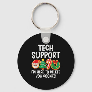 Christmas Tech Suprt Here To Delete Cookies Xmas M Keychain