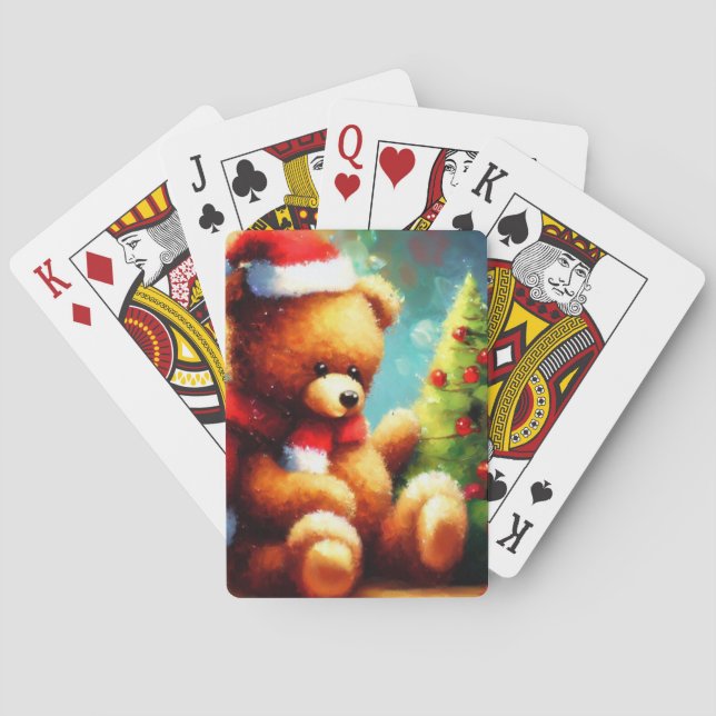Christmas Teddy Bear (1) Playing Cards (Back)