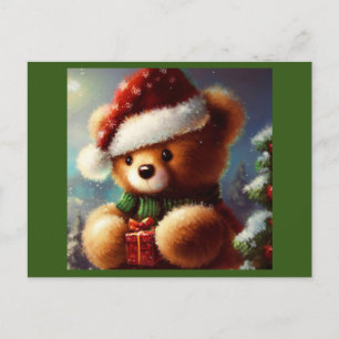 Christmas Teddy Bear 2 Holiday Postcard