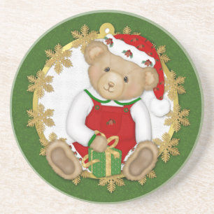 Christmas Teddy Bear - Boy Coaster