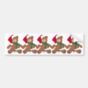 Christmas Teddy Bear Bumper Sticker