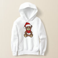 Christmas Teddy Bear Girl's Hoodie