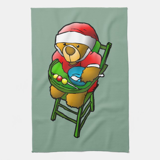Christmas Teddy Bear Kitchen Towel (Vertical)