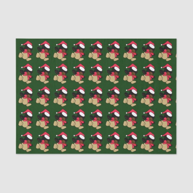 Christmas Teddy Bear Tissue Paper (Front)