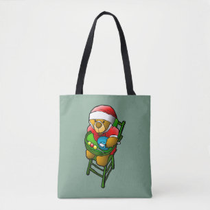 Christmas Teddy Bear Tote Bag