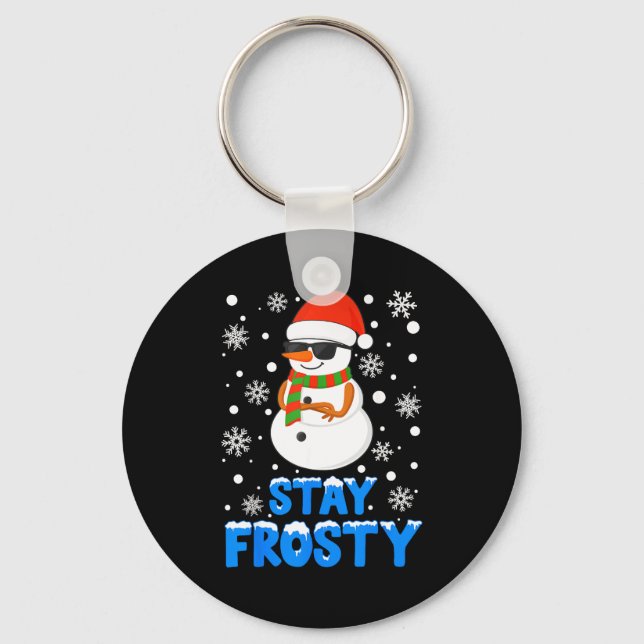 Christmas Tee Funny Frosty Xmas Cool Snowman Women Keychain (Front)