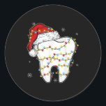 Christmas Teeth Dentist Xmas Lights Santa Hat Paja Classic Round Sticker<br><div class="desc">Christmas Teeth Dentist Xmas Lights Santa Hat Pajama Holiday</div>