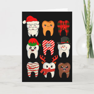 Christmas Teeth Dentist Xmas Reindeer Santa Squad  Card