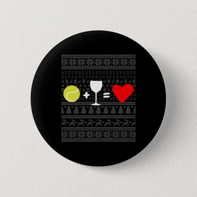 Christmas Tennis 16 2 Inch Round Button (Front)