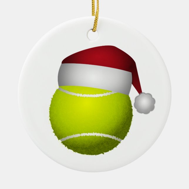 Christmas Tennis Ball Ceramic Ornament (Front)