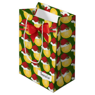 Christmas Tennis Ball Pattern Medium Gift Bag