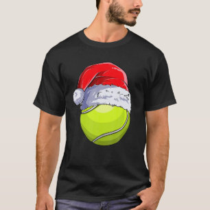 Christmas Tennis Ball Santa Hat Funny Sport Xmas B T-Shirt