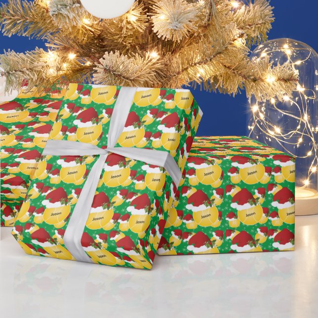 Christmas Tennis Balls | DIY Name Wrapping Paper (Holidays)