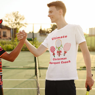 Christmas Tennis, Paddleball, Pickleball Coach T-Shirt