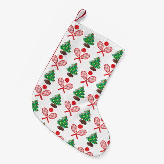 Christmas tennis pattern custom background colour small christmas stocking