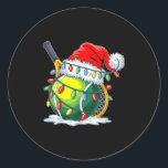 Christmas Tennis Santa Xmas Squad Tennis Lover Men Classic Round Sticker<br><div class="desc">Christmas Tennis Santa Xmas Squad Tennis Lover Men Boys Kids</div>