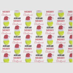 Christmas Tennis Sports Ball Custom Name Tissue Paper