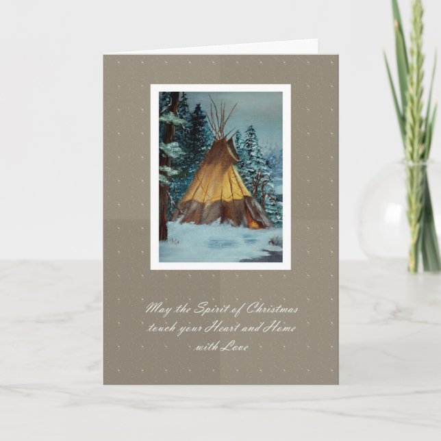 Christmas Tepee Painting Card /Tipi Christmas Card (Front)