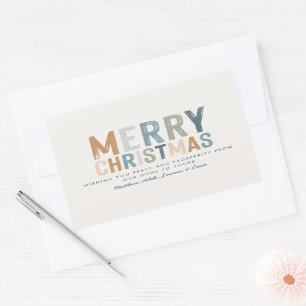 Christmas terracotta blue typography modern sticker