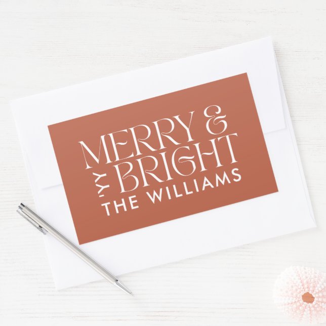 Christmas terracotta modern elegant simple sticker (Envelope)