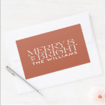 Christmas terracotta modern elegant simple sticker<br><div class="desc">Christmas terracotta modern elegant simple holiday parcel label stickers</div>