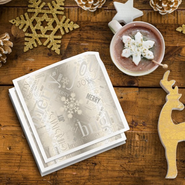 Christmas Text and Snowflake Pattern ID257 Napkin (Creator Uploaded)