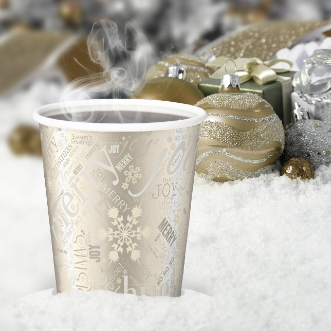 Christmas Text and Snowflake Pattern ID257 Paper Cups (Creator Uploaded)