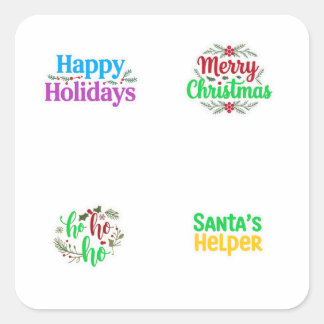 Christmas Text Font 4 Pack Stickers