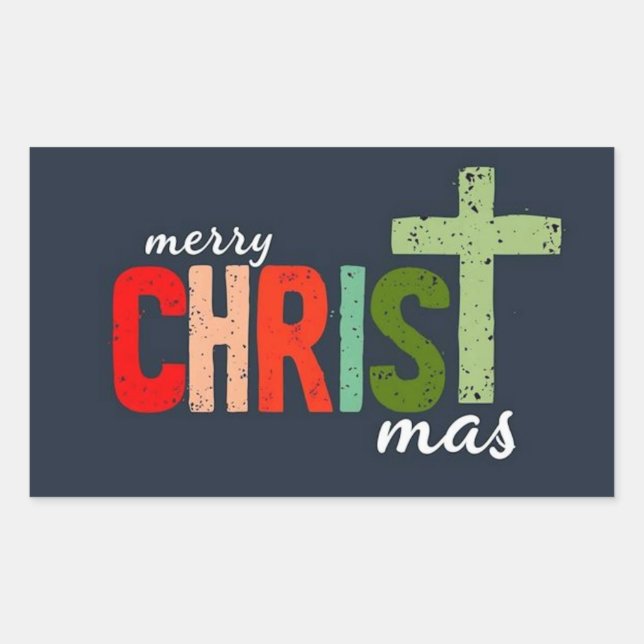 Christmas Text Merry Christ mas Christian  Sticker (Front)