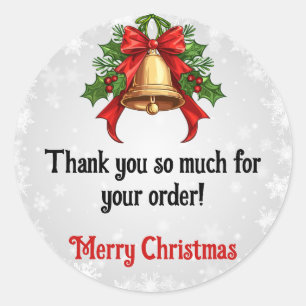 Christmas Thank You Customer  Classic Round Sticker