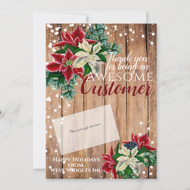 Christmas Thank You Customer Gift Card Holder (Front)