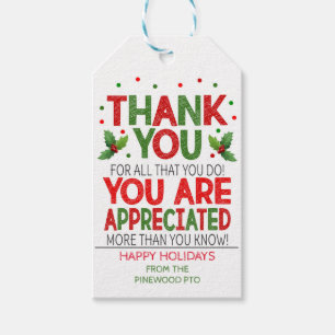 Christmas Thank You Gift Tags