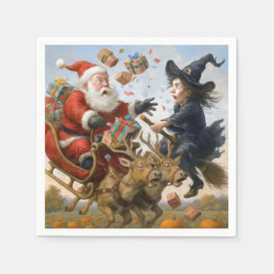 Christmas Thanksgiving and Halloween Holidays Napkin
