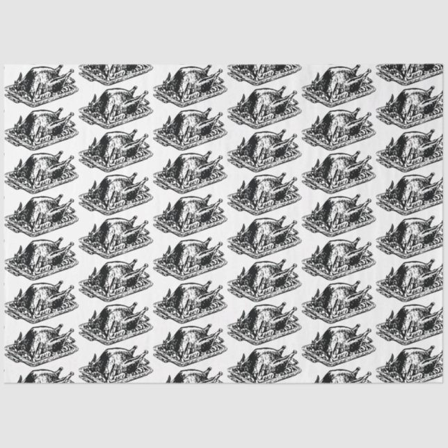 Christmas Thanksgiving Vintage Turkey   Tissue Paper (Front)