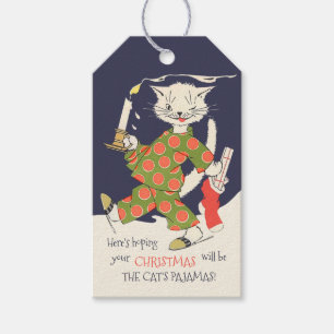 Christmas The cat's pajamas Funny vintage CC0441 Gift Tags