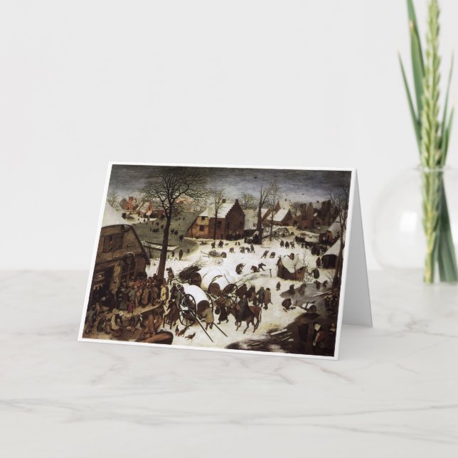 Christmas - The Census at Bethlehem (Brueger) Holiday Card (Front)