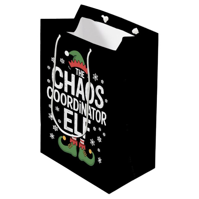Christmas The Chaos Coordinator Elf Xmas Family  Medium Gift Bag (Front Angled)