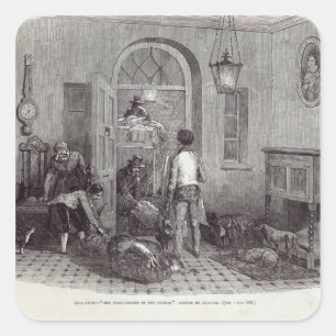 Christmas: "The Compliments of the Season" Square Sticker